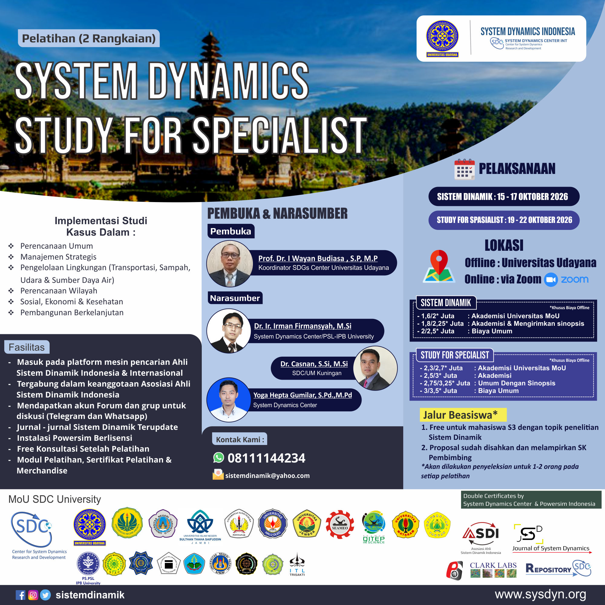 Pelatihan System Dynamics Reguler - Specialist 15-22 Oktober 2026
